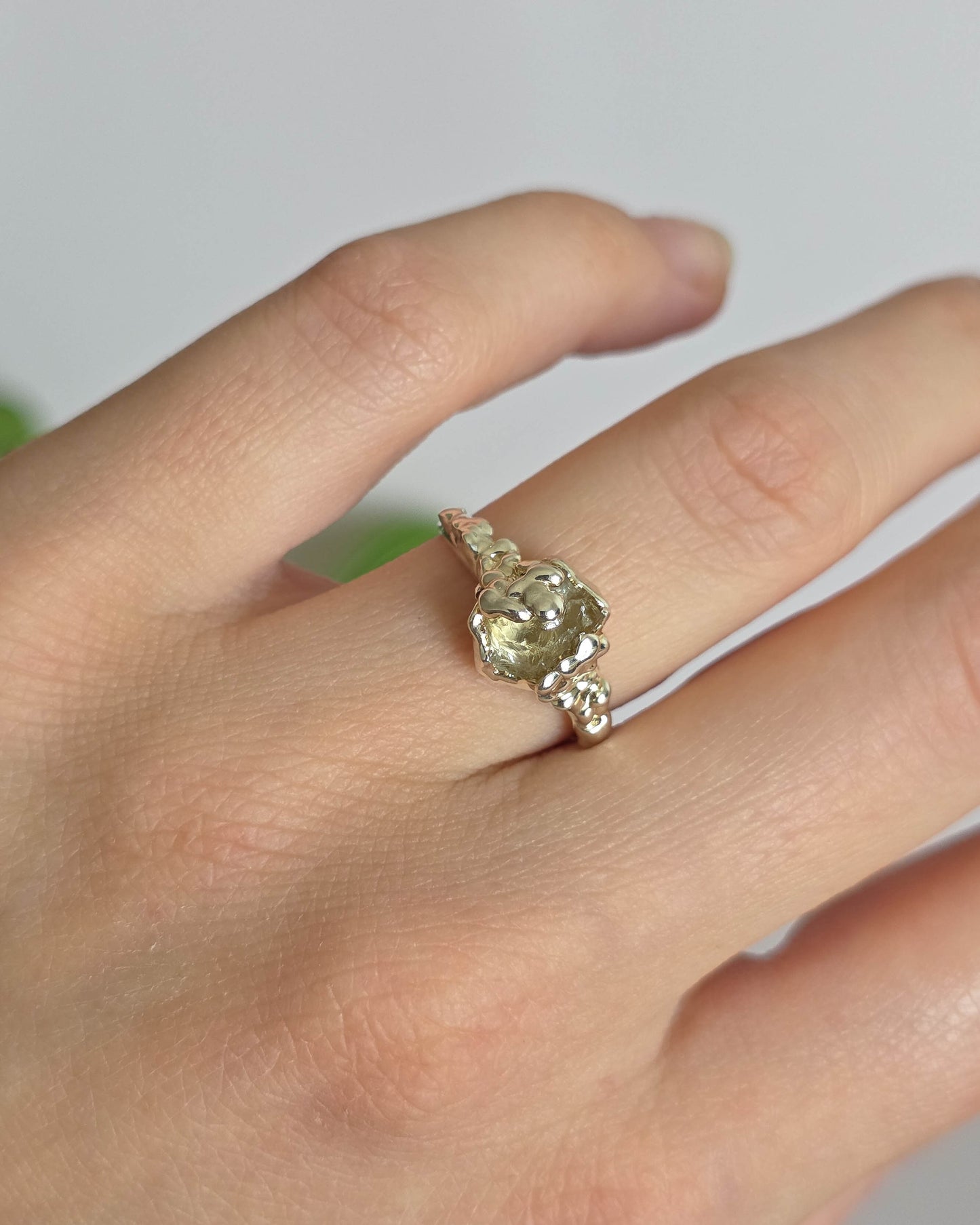 Bague citrine réglable T52-54