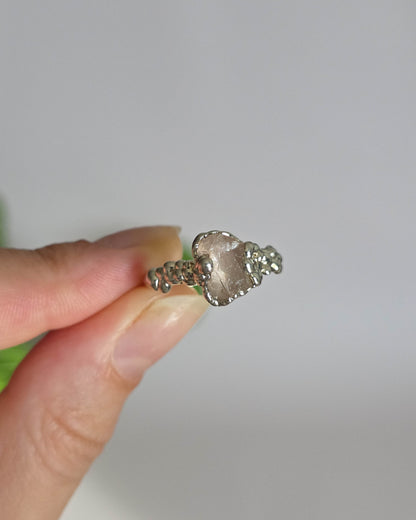 Bague Quartz rose réglable T54-56