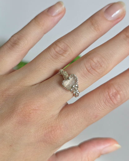 Bague Quartz rose réglable T54-56