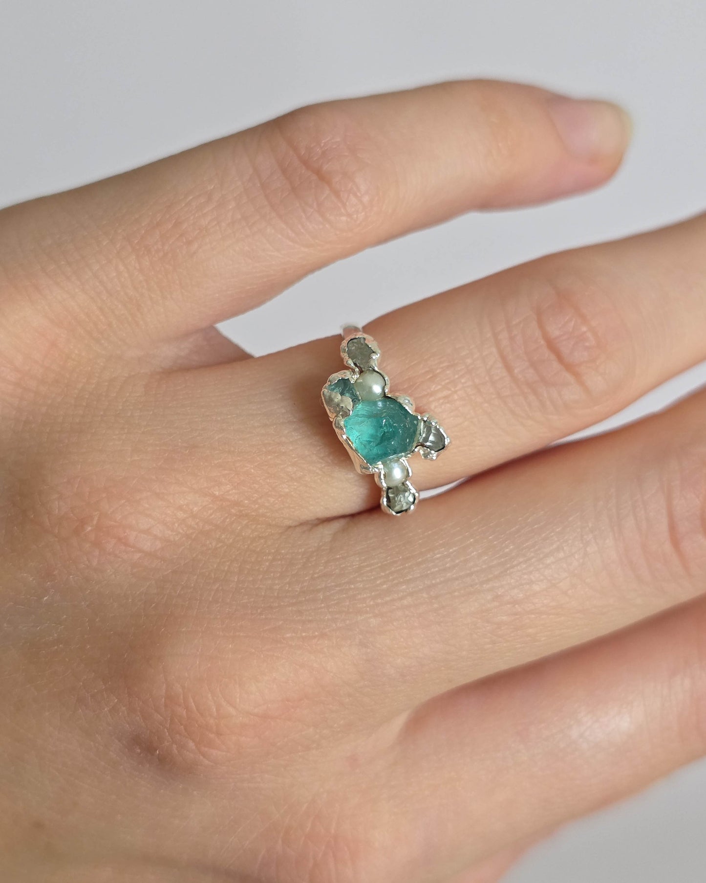 Bague Apatite bleue T50