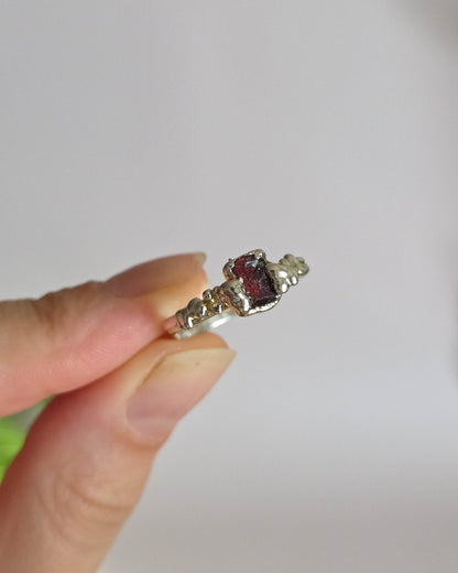 Bague grenat rouge réglable T53-55