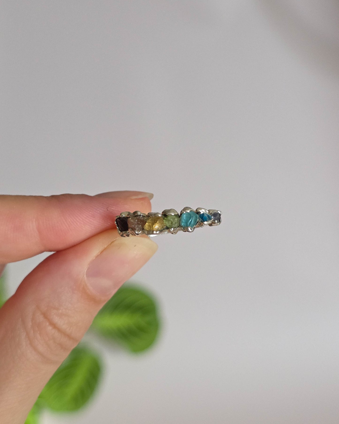Bague 7 pierres, réglable T56-58