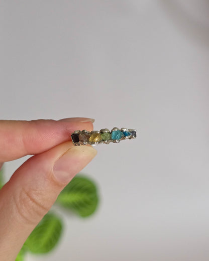 Bague 7 pierres, réglable T56-58