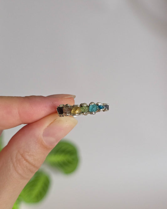 Bague 7 pierres, réglable T56-58