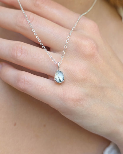Collier Agate mousse, Argent