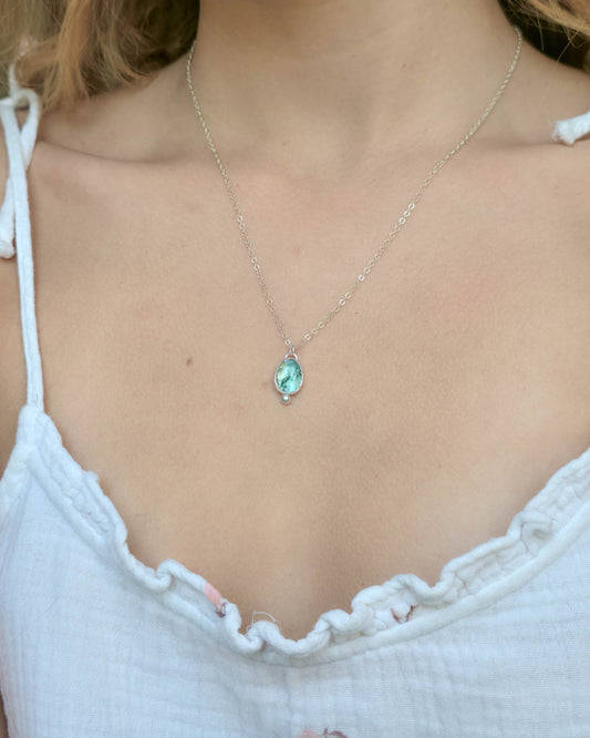 Collier Bleu sel, argent
