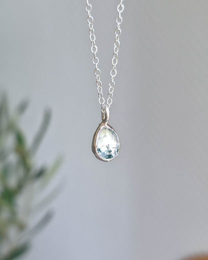 Collier Agate mousse, Argent