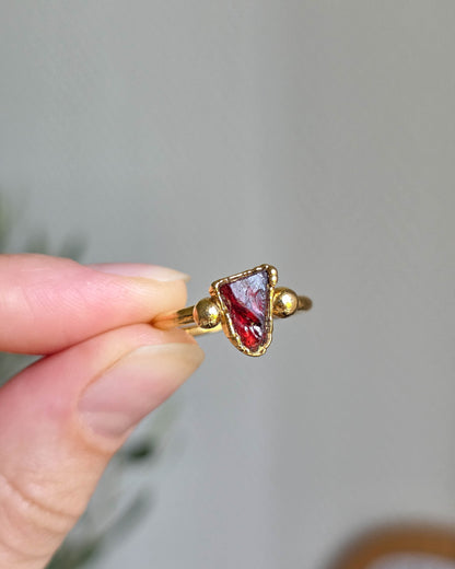 Bague Grenat, Réglable T51/53
