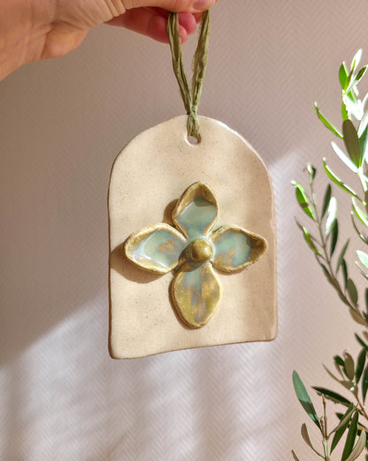 Collier & Suspension Hortense, Vert sauge