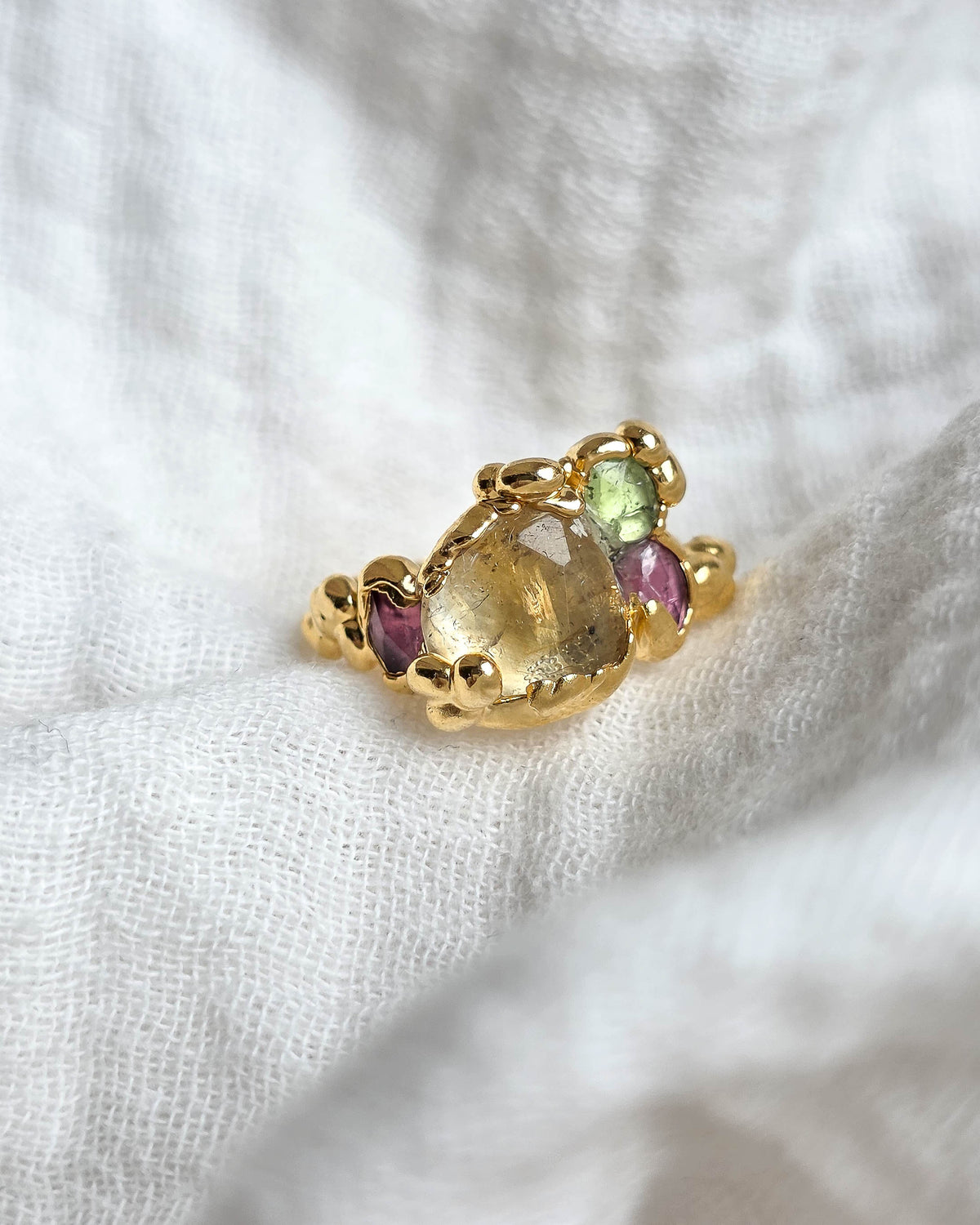 Bague N°2 Citrine, réglable T52/54