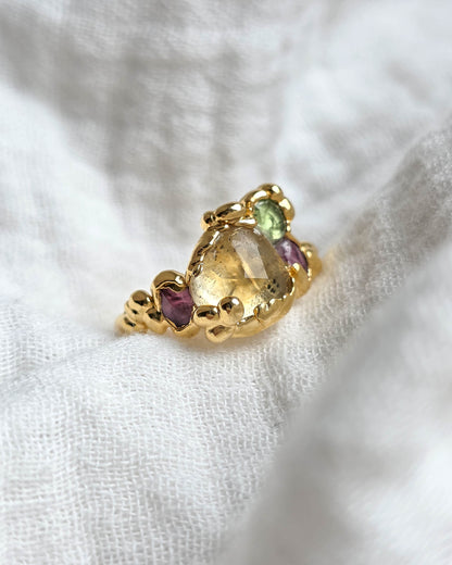 Bague N°2 Citrine, réglable T52/54