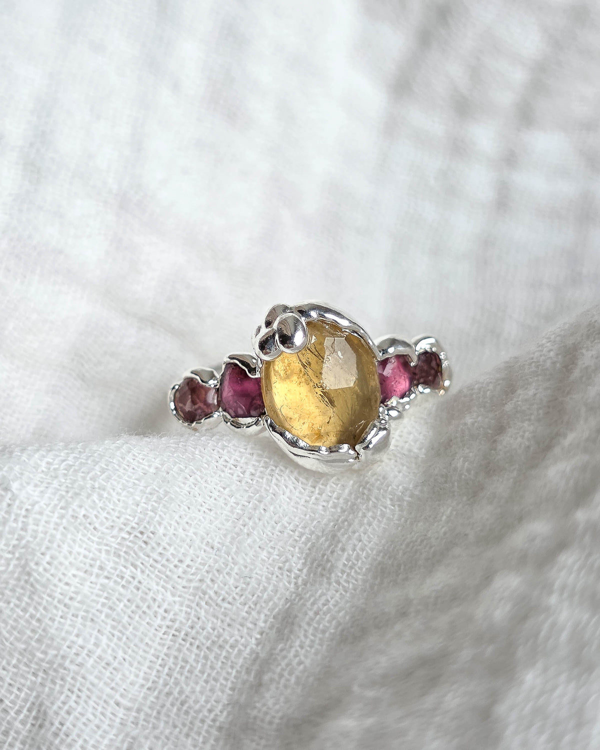 Bague N°1 Citrine, réglable T56/58