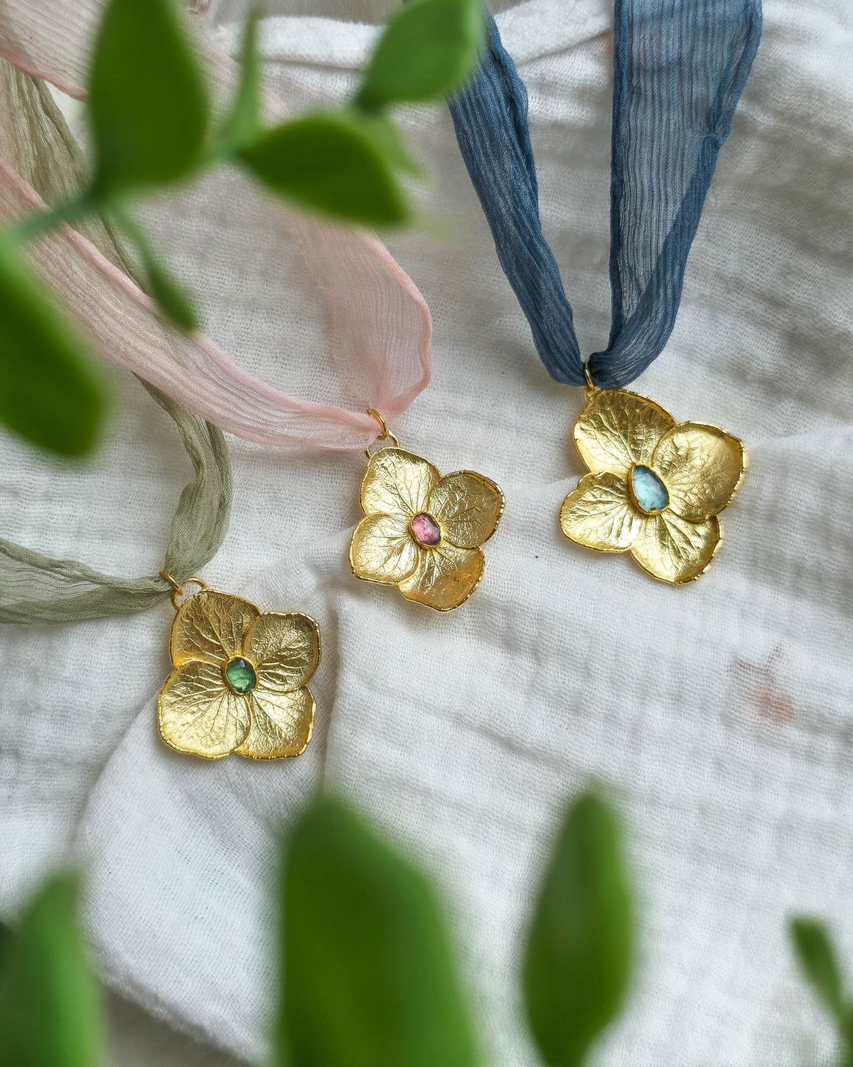 Collier Hortensia vert