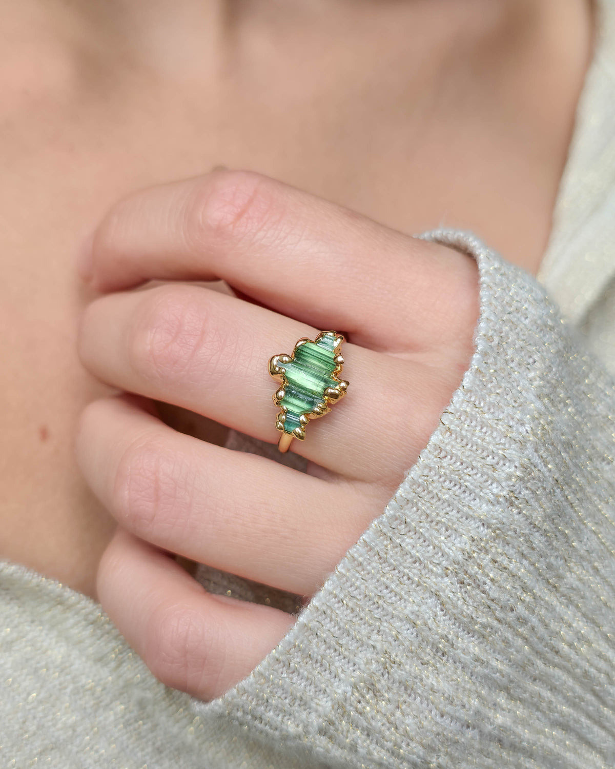 Bague N°1 Tourmaline , réglable T54/57