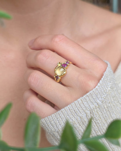 Bague N°1 Citrine, réglable T54/57