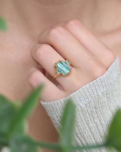 Bague N°7 Tourmaline , réglable T51/54