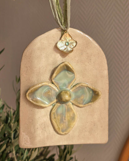 Collier & Suspension Hortense, Vert sauge