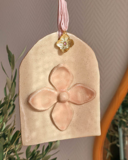 Collier & Suspension Hortense, rose poudré