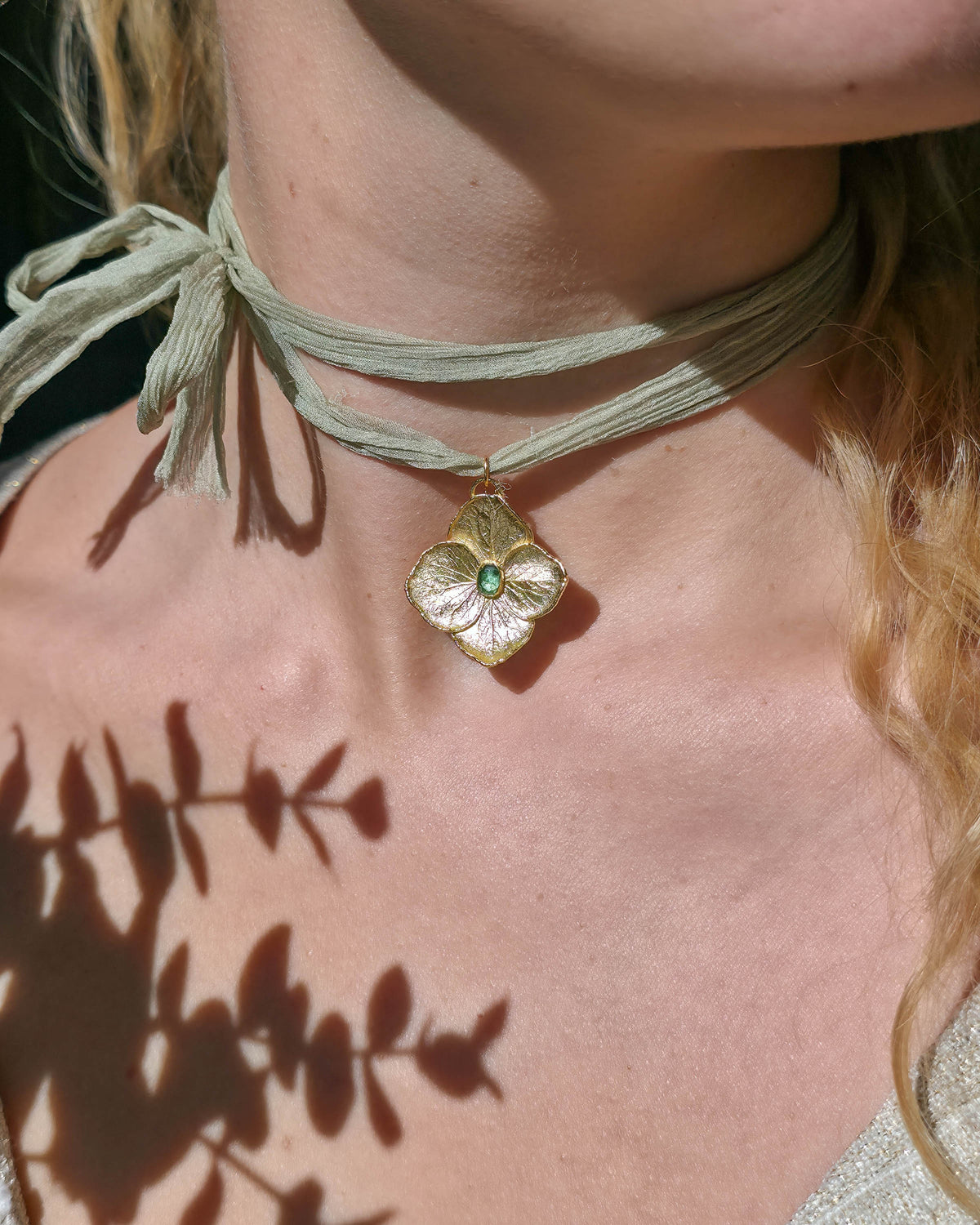 Collier Hortensia vert