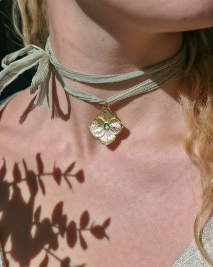 Collier Hortensia vert