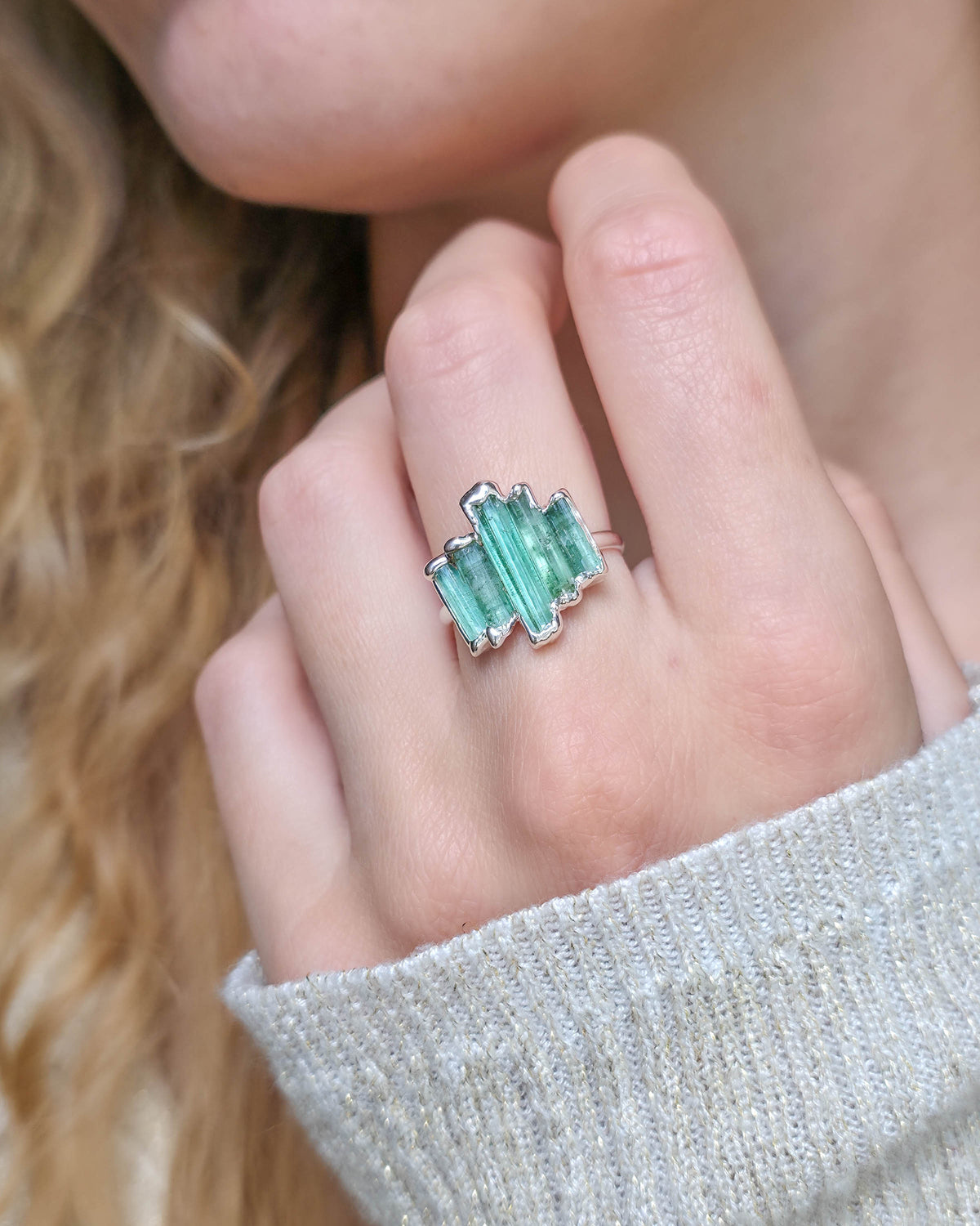 Bague N°2 Tourmaline, réglable T54/57