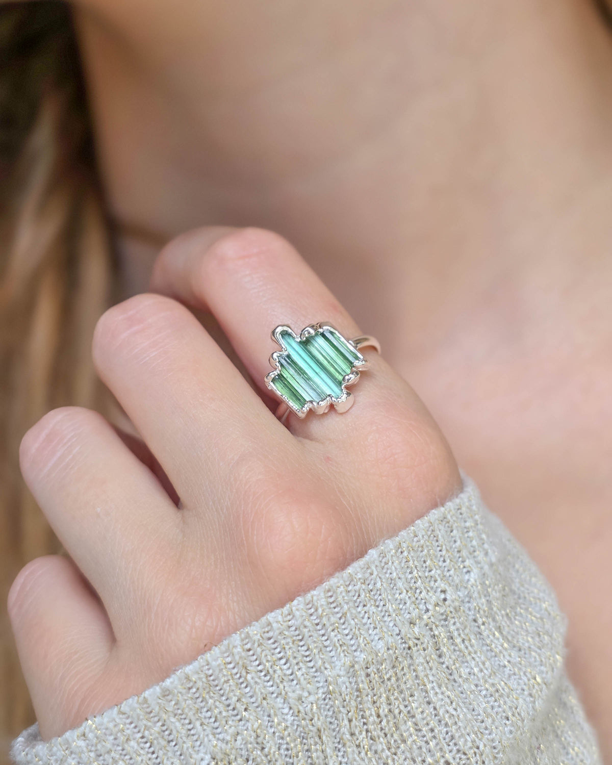 Bague N°4 Tourmaline, réglable T59/62