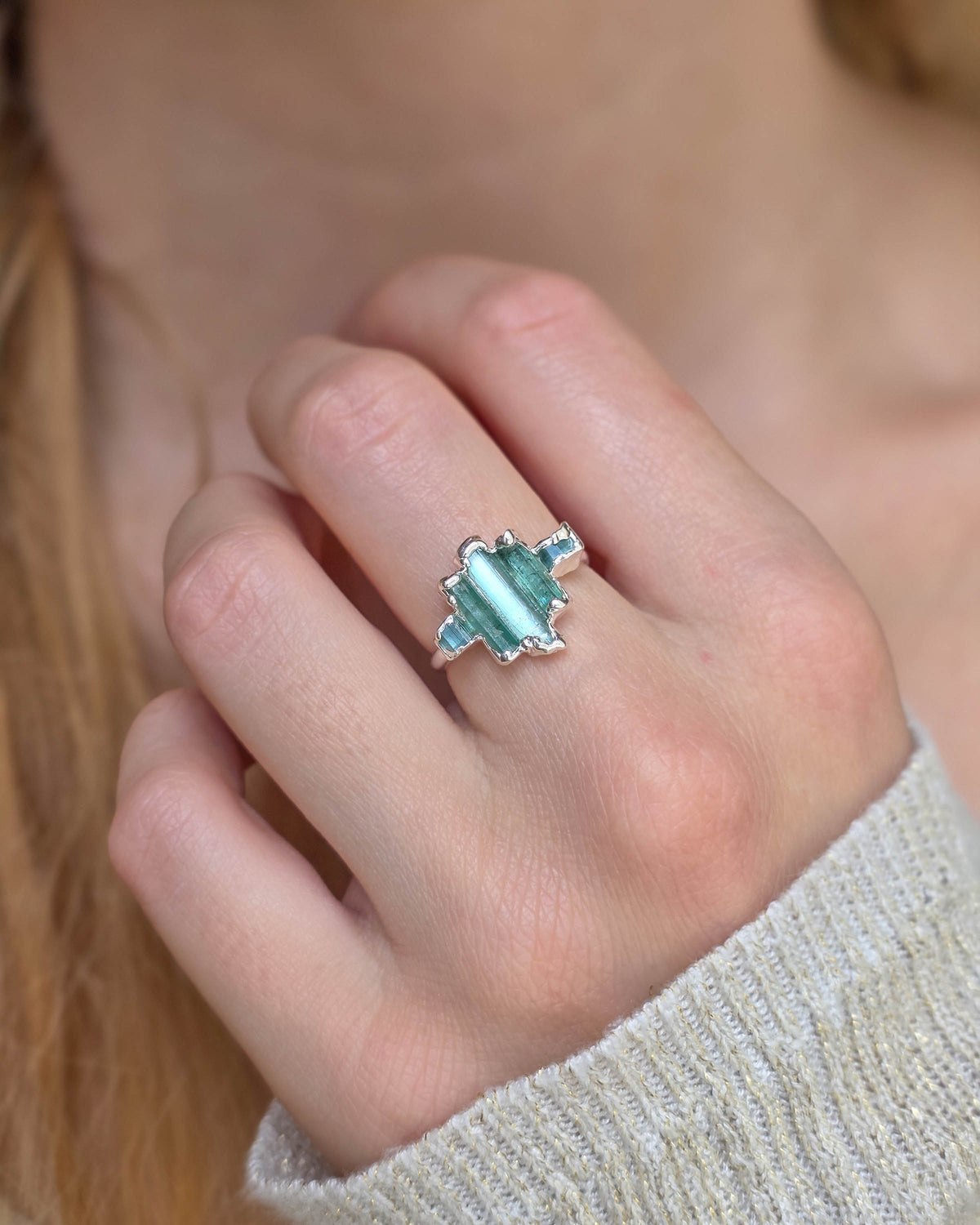 Bague N°6 Tourmaline, réglable T53/58