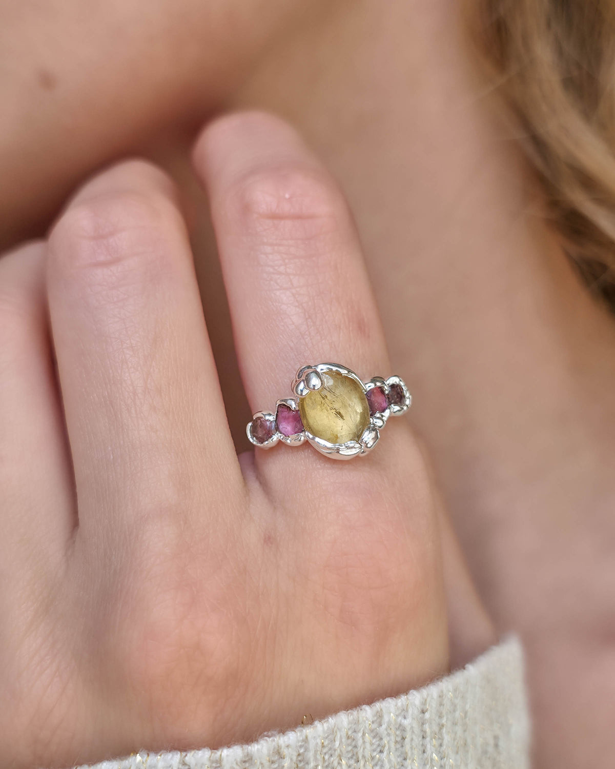 Bague N°1 Citrine, réglable T56/58