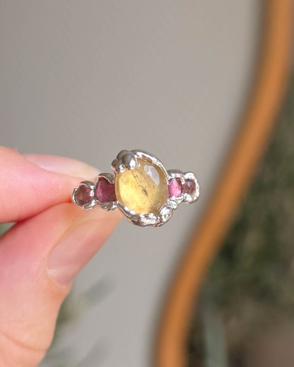 Bague N°1 Citrine, réglable T56/58