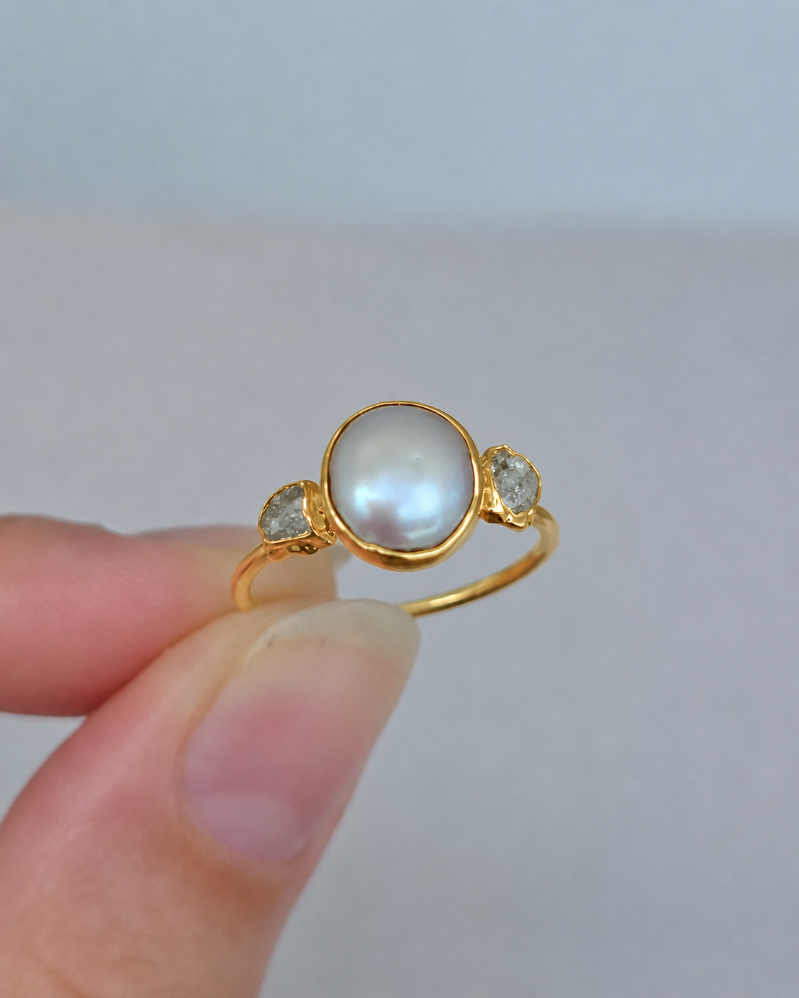 Bague perle de diamant