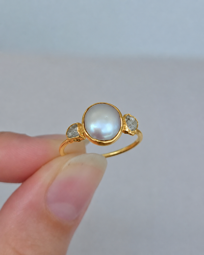 Bague perle de diamant