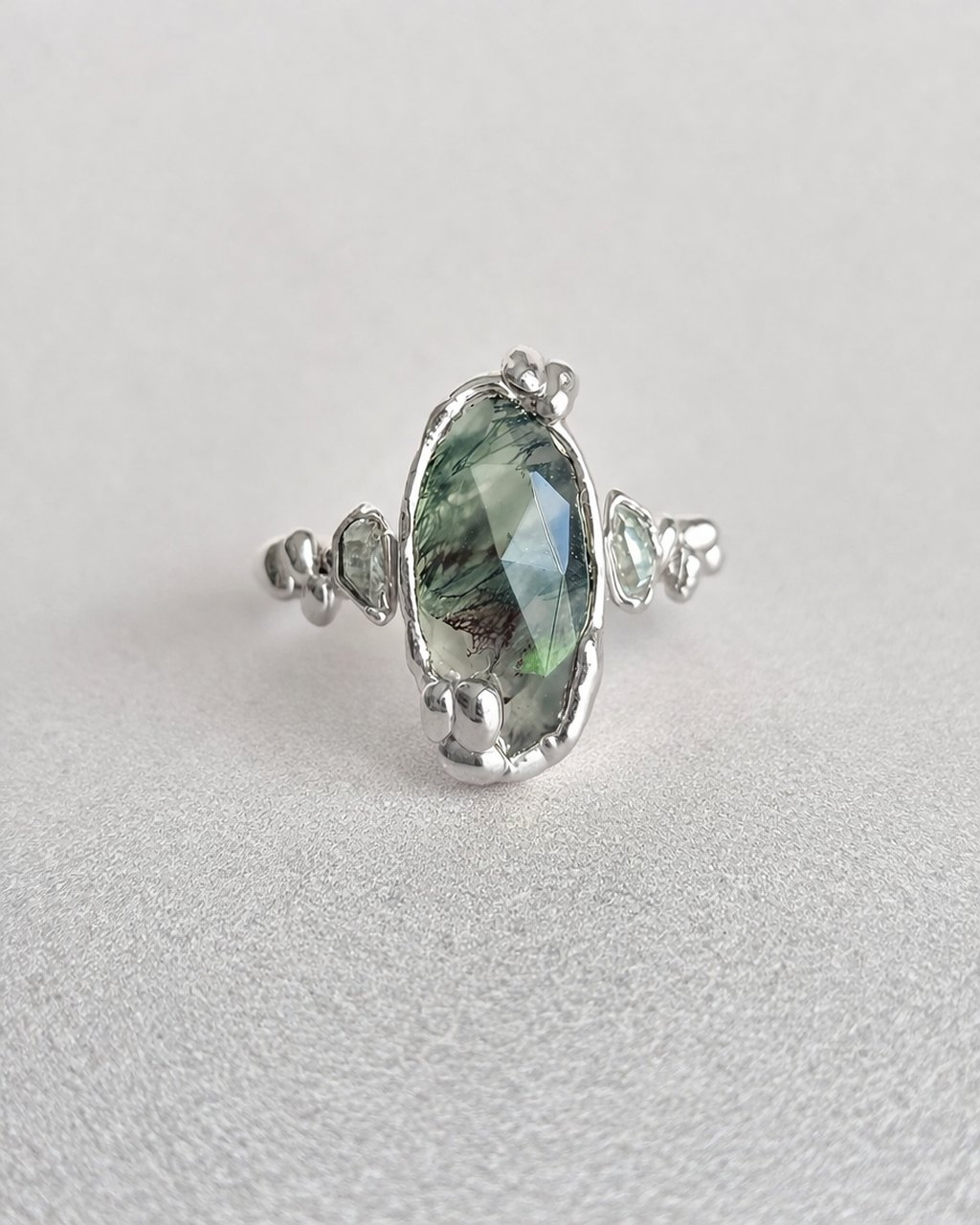 Bague Agate mousse, Ovale II
