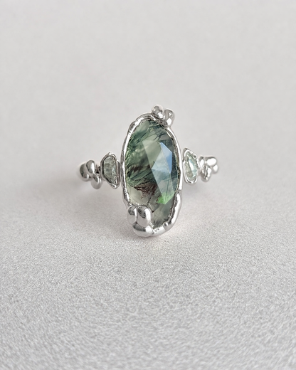 Bague Agate mousse, Ovale II
