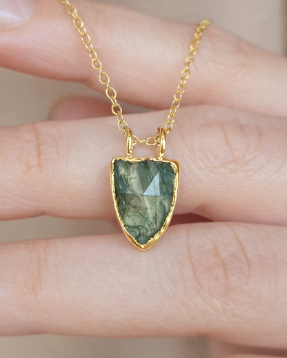 Collier Agate mousse, Bouclier